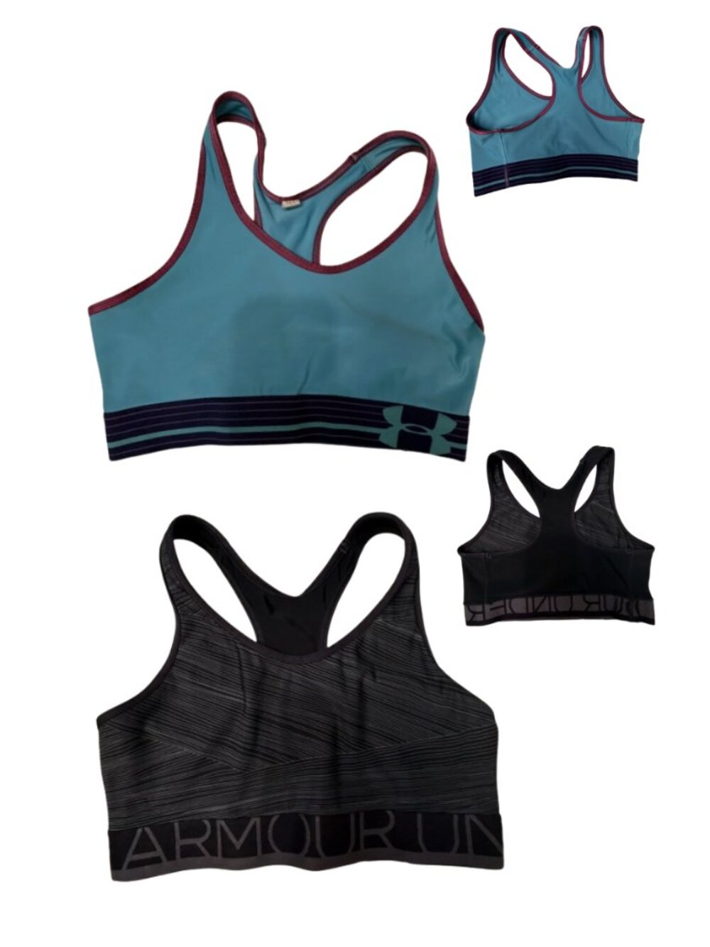Under Armour Sports Bra Duo Women's Small Blue & Black/Gray‎ Reversible Gym Fit